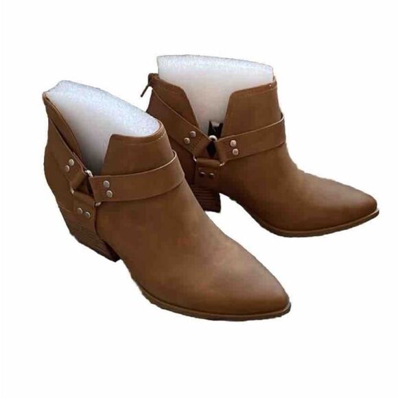 Dolce Vita Brown Ankle Boots size 6 Pointed Toe Western Cowboy Bootie - Picture 3 of 9
